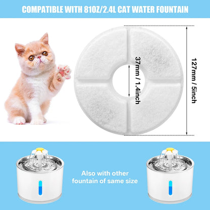 Cat Water Fountain Filters Replacement Filter Fit for Flower Fountain Cat Water Fountain Water Dispenser 10PCS